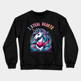 Unicorn Valentines Day Unicorn Heart unicorn lover Crewneck Sweatshirt